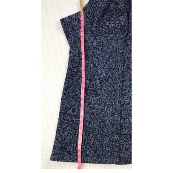 Derek Heart Cardigan Sweater Vest Juniors Medium Cap Sleeve Cowl Neck Blue NWT - Picture 9 of 10